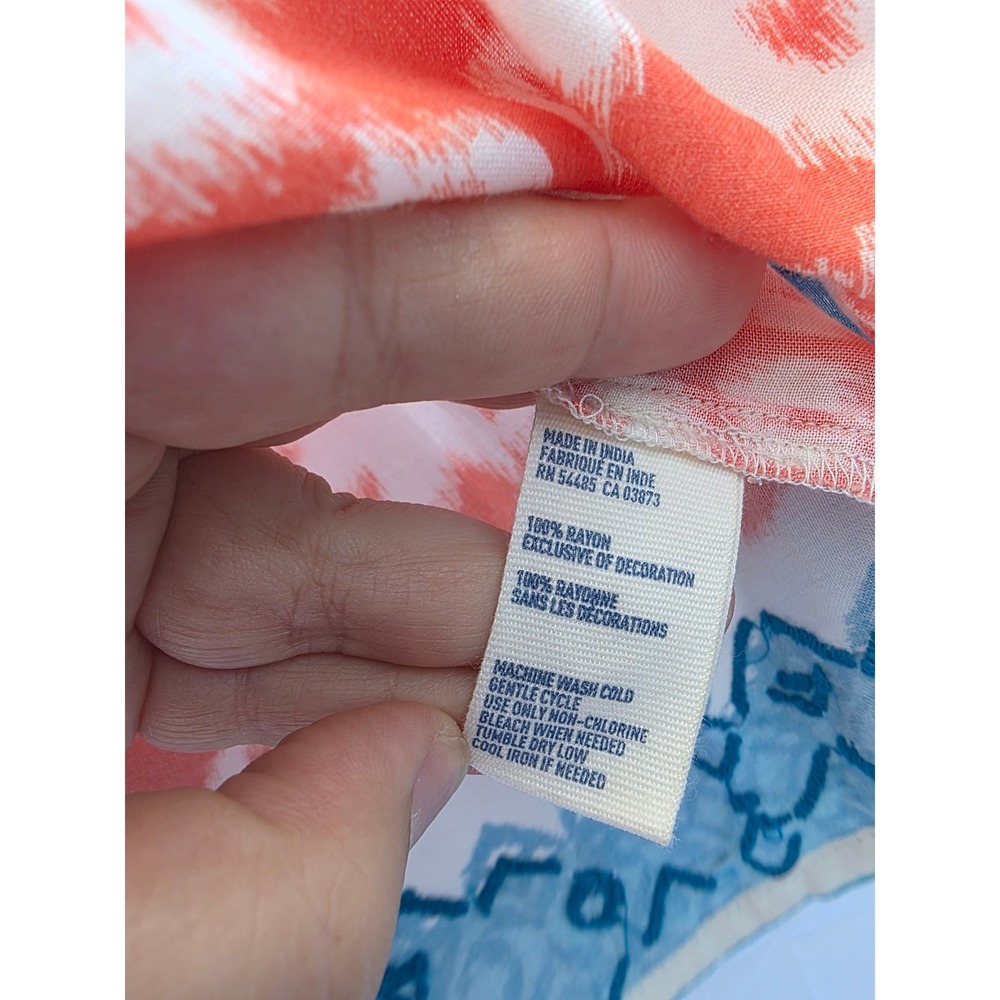 American Eagle Outfitters Ikat Tribal Mini Skirt Orange Teal Crochet Lace Med M - Picture 6 of 6